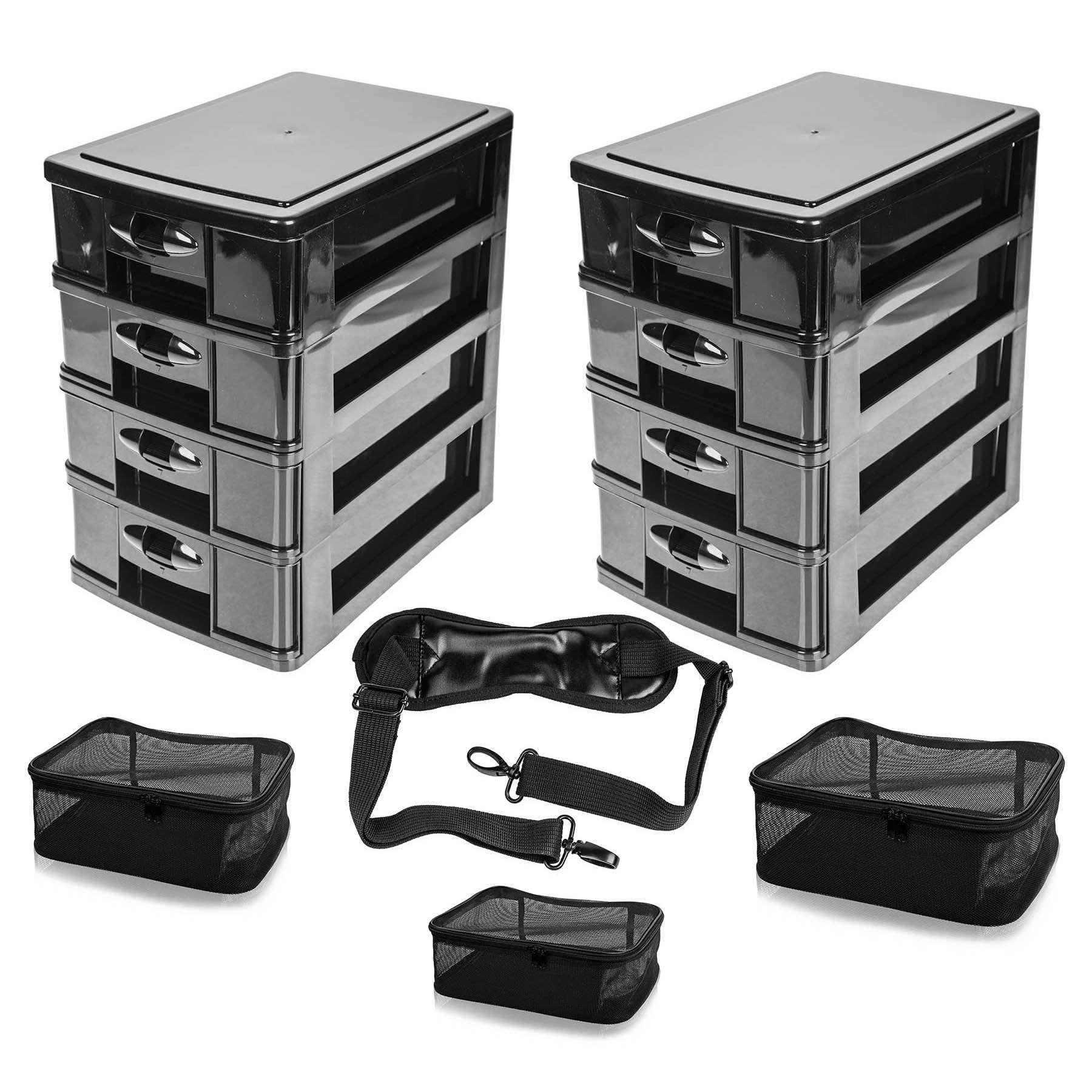 SHANY Cosmetics - Wholesale Makeup Storage Box - Soft Makeup Artist Rolling Trolley Cosmetic Case with Free Set of Mesh Bag4