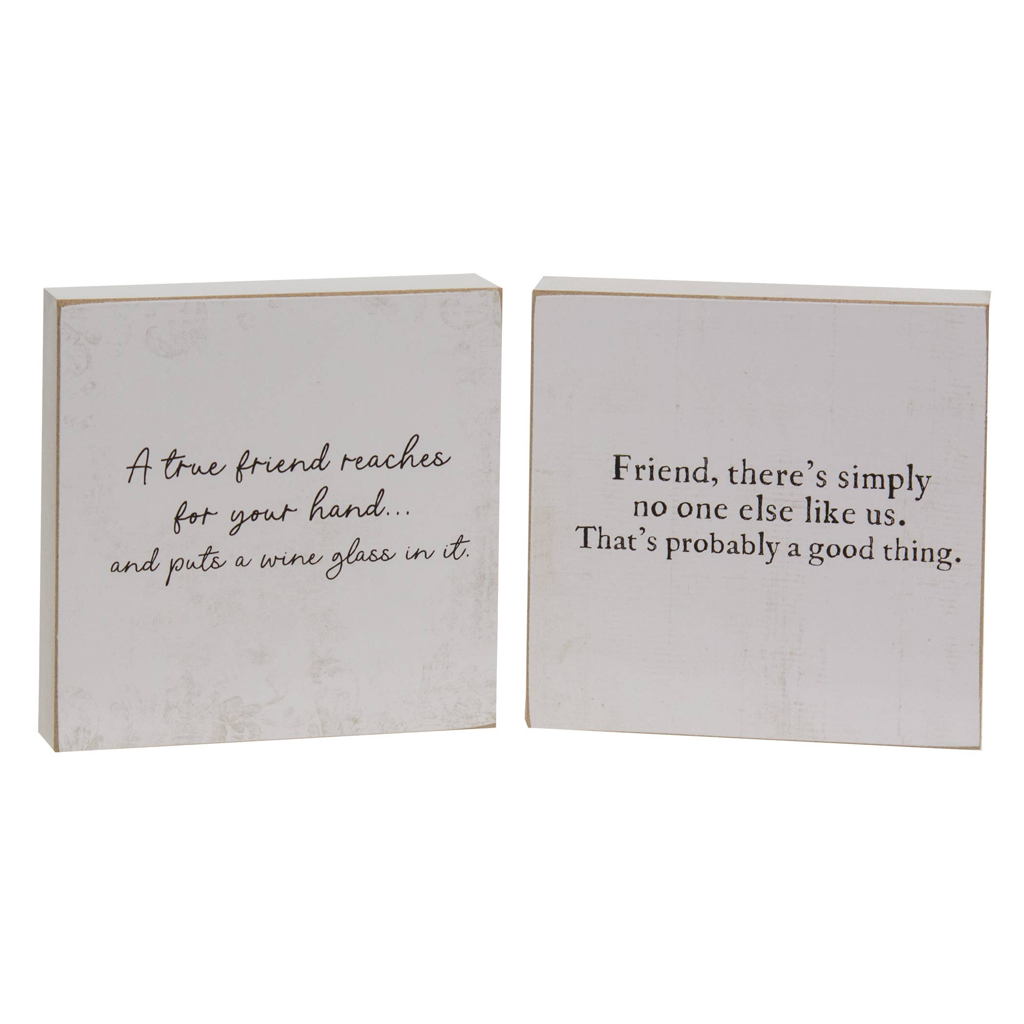 Col House Designs - Wholesale Sign - A True Friend Square Block, 2 Assorted0