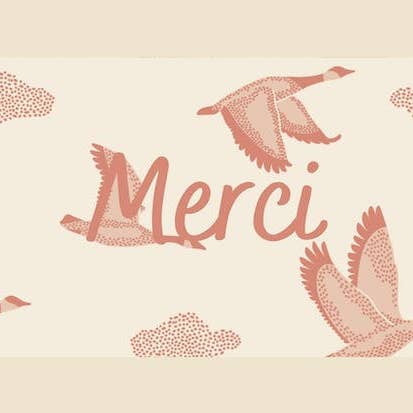 Baubels - Wholesale Thank You Card - Birdy Merci card - made in France