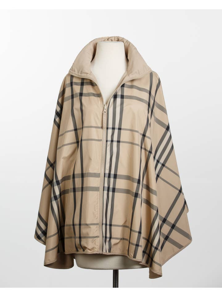 RAINRAPS - Wholesale Raincoat - Women's - Camel & Plaid SPORTYRAP2