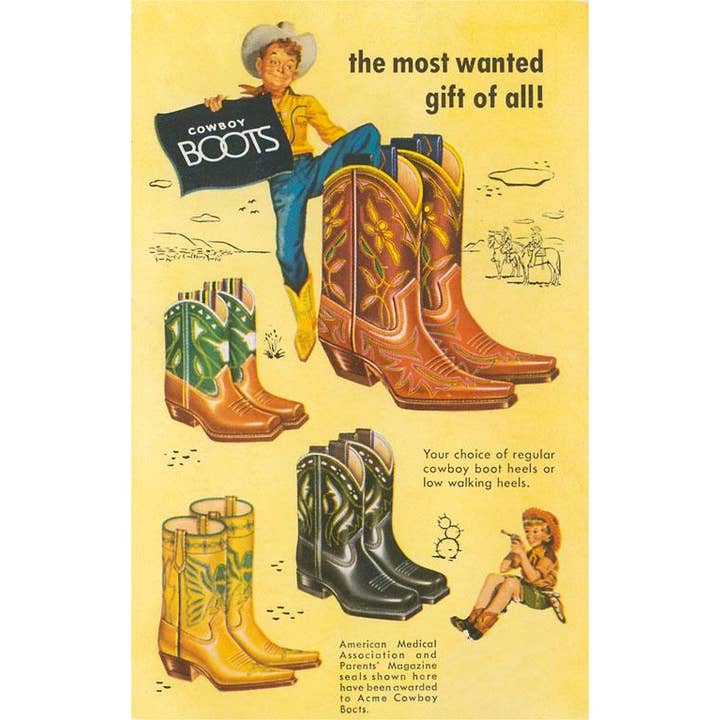 Found Image Press - Wholesale Art Print - Art Print CB-217 Cowboy Boots for Boys