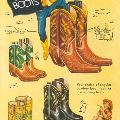Found Image Press - Wholesale Kunstprint - Kunstdruk CB-217 Cowboylaarzen voor Jongens0