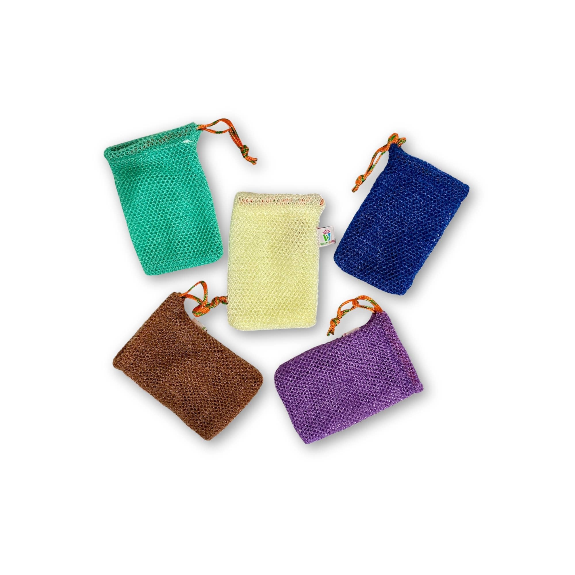 Beauty Blisss - Wholesale Soap Pouch/Sack/Bag - African Net Soap Saver Bags — Exfoliating, 5 & 10-Pack Sets1
