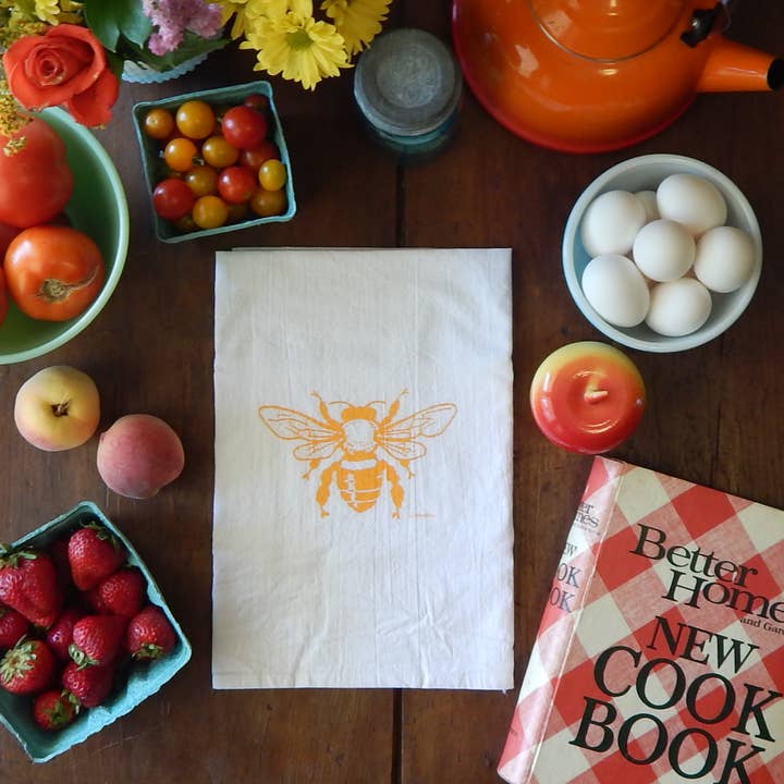 Green Bee Tea Towels - Wholesale Tea Towel - Honey Bee Kitchen Towel | Tea Towels | Flour Sack Dish Towel6