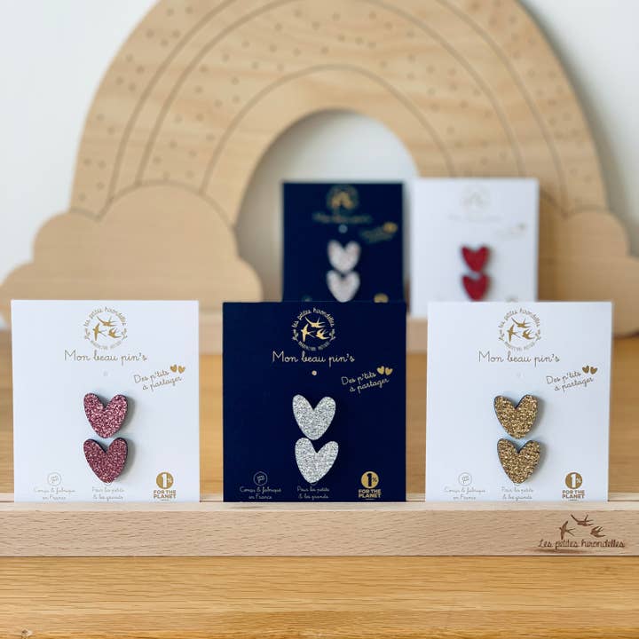 Les Petites Hirondelles - Wholesale Brooch - Glitter pin's - Heart to share1