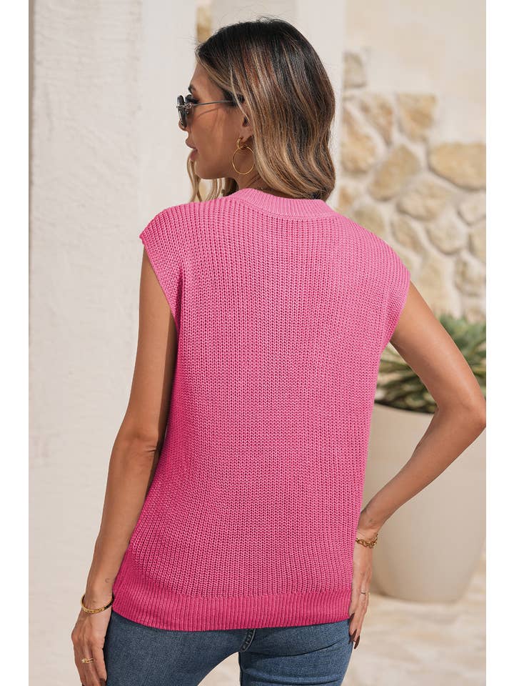Little Daisy Closet - Wholesale Knit Sweater - Women's - LDC Western Cowboy Embroidery Round Neck Sleeveless Sweater3