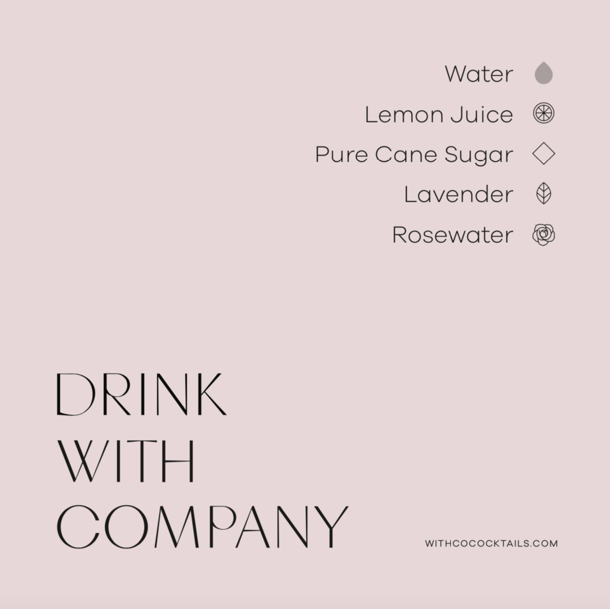 WithCo Cocktails - Wholesale Cocktail Mix/Syrup - Bouquet Mix (Lavender, Lemon, Rose Petals and Buds)11