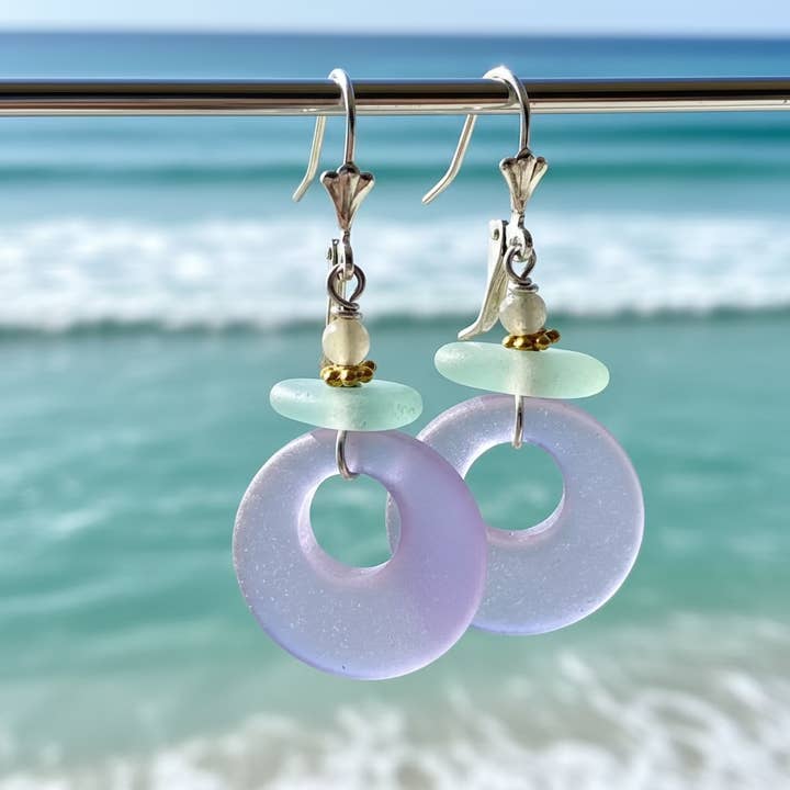Life Seaglass Earring for wholesale by Howling Dog Artisan Jewellery