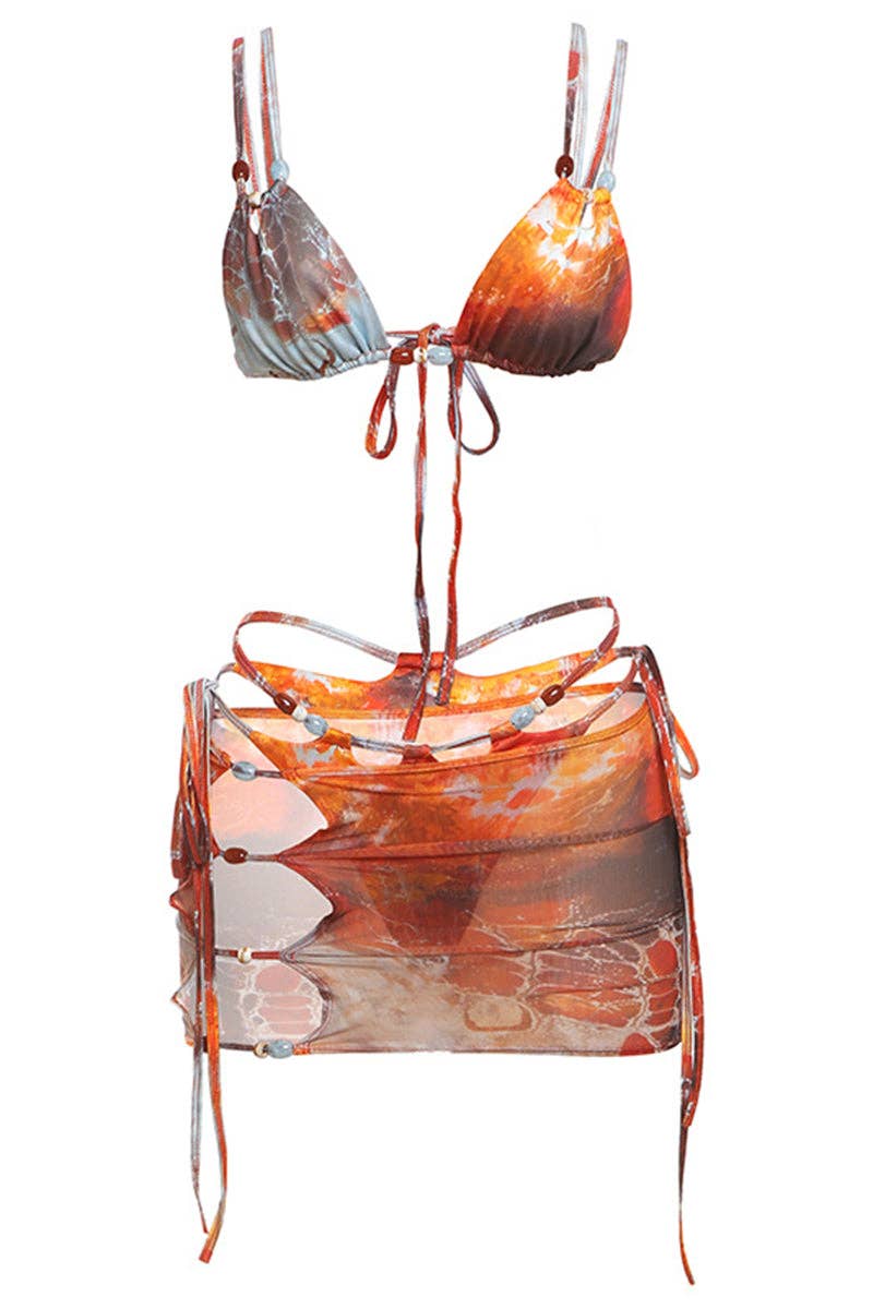 MEHRFACH Zweiteiliges Bade-Set mit Trägern und Batikmuster für den Großhandel auf Faire4