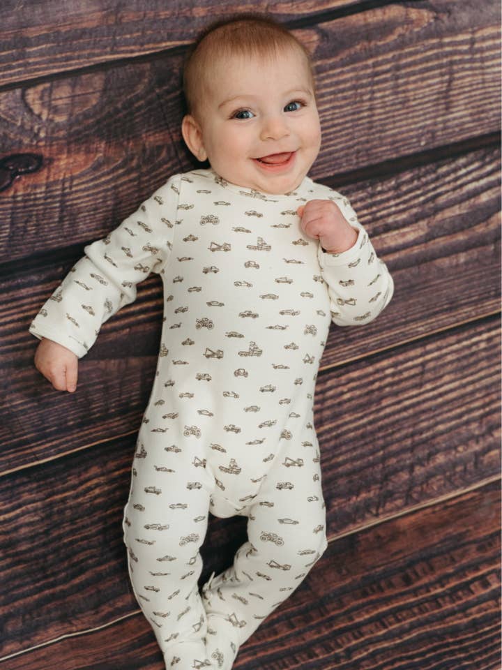 Truck Print Footie for wholesale by Niche bebe
