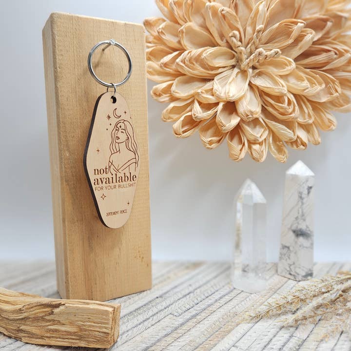 Not Available Keychain for wholesale by Statement Peace