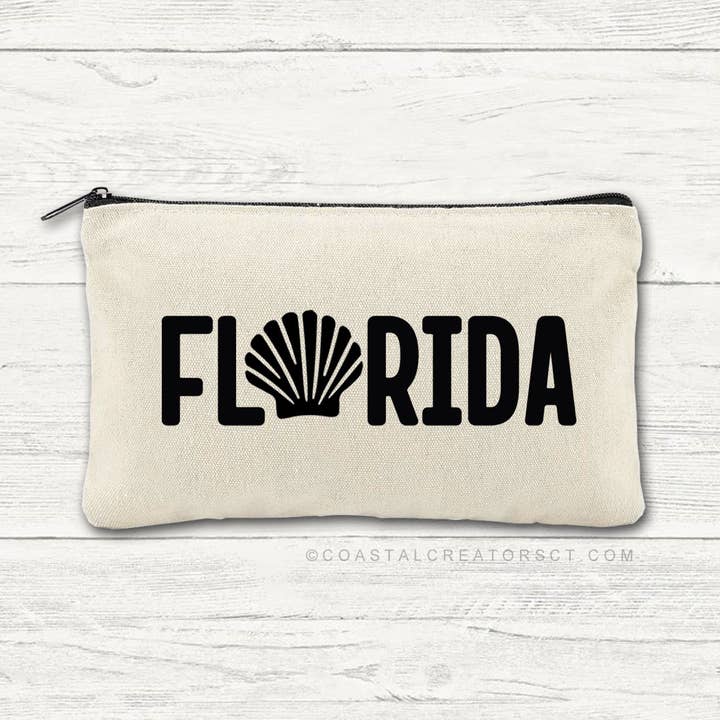 Florida Multi-Purpose Canvas Travel Pouch (Packaged) for wholesale by Coastal Creators of Connecticut