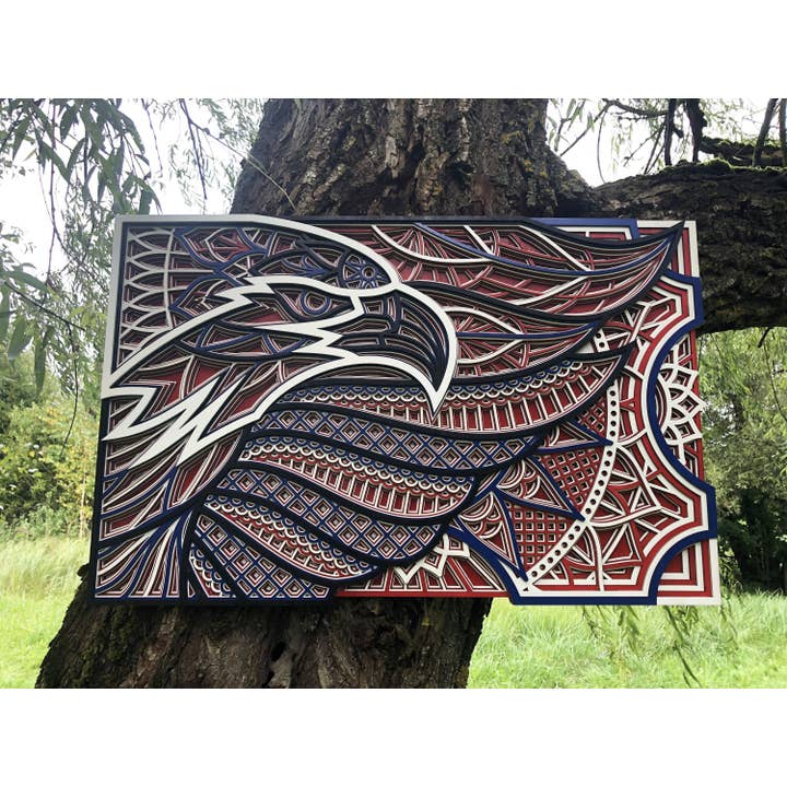 Bald Eagle Mandala, American Eagle, USA Wall Art for wholesale by BHDecor