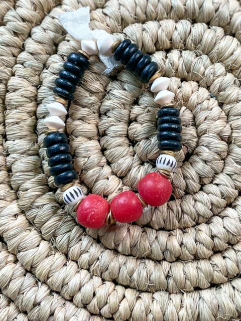 Red Sea Glass Bead Bracelet for wholesale by Nina’s Attic