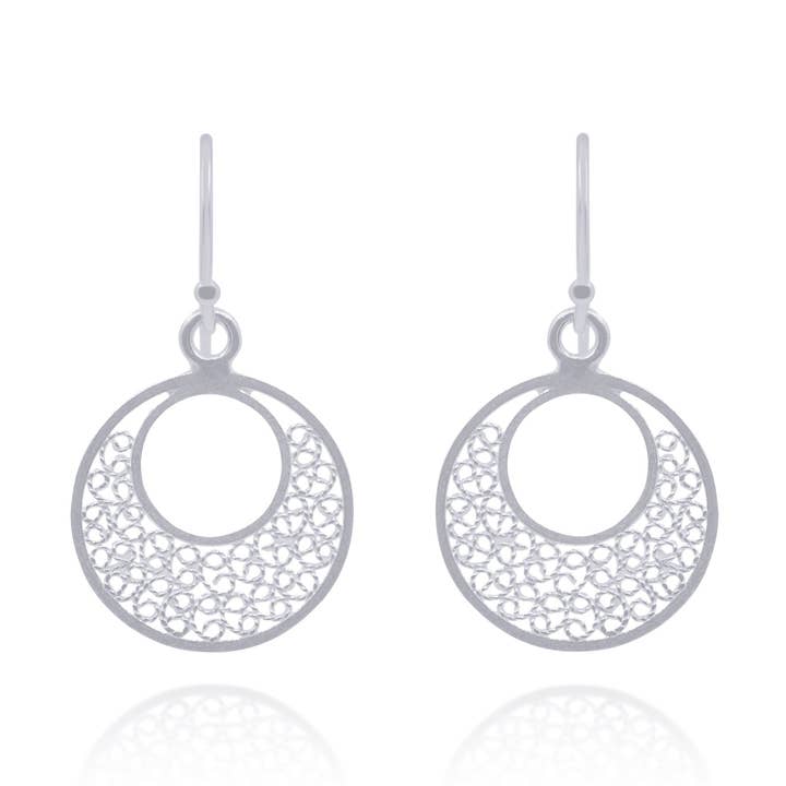 PILE SILVER SMALL EARRING FILIGREE for wholesale by Olmox - Fine Filigree Jewelry