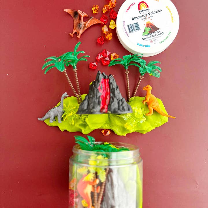 Earth Grown KidDoughs (KidDoughs by EGKD) - Wholesale Putty/Slime - Kids - Dinosaur Volcano (Watersmellon) Dough-To-Go