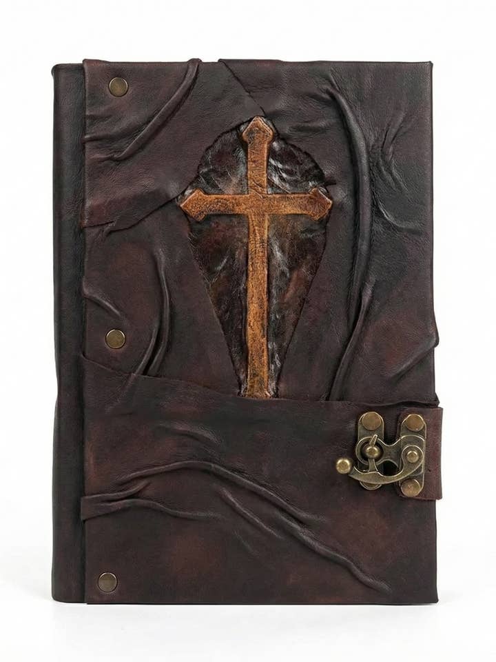 Christian Cross Design Genuine Craft Leather Journal Diary for wholesale by ML Marcaleather