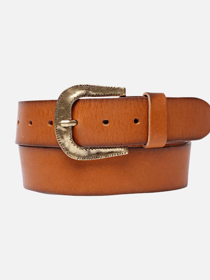 Nikai | Gold Buckle Modern Leather Belt Style Wear Women for wholesale by Amsterdam Heritage Leather Belts, Bags, Jackets & Apparel