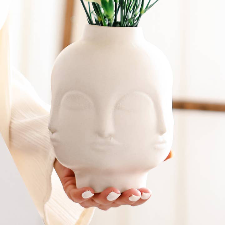 Handmade Ceramic Vase | All In Face Vase Decorative Object for wholesale by Beige & Stone