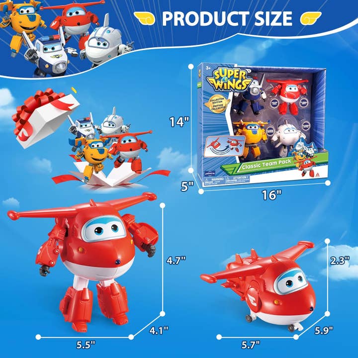 Alpha Toys - Wholesale Toy Plane - Kids - Super Wings 5" Transformers Toys 4-Pack Action Figure Robot4