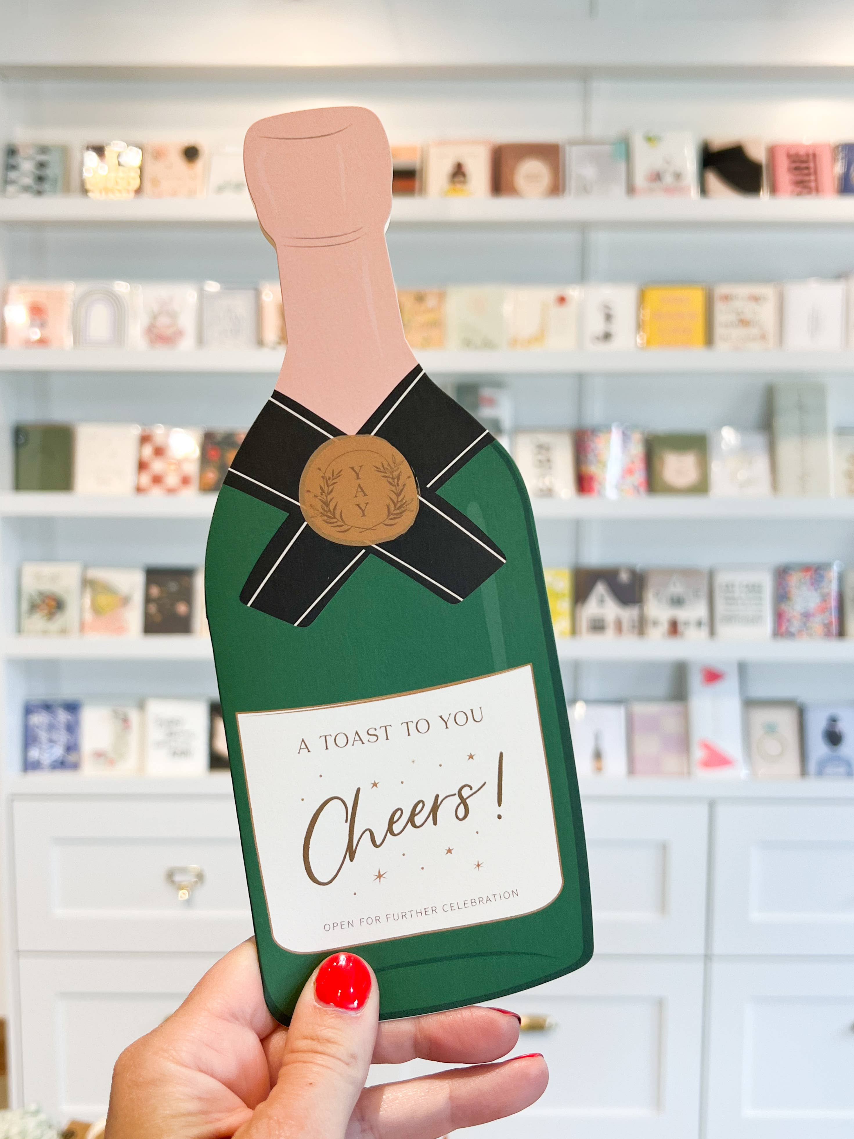 Ginger P. Designs - Wholesale Congratulations Card - A Toast To You Champagne Congratulations Greeting Card2