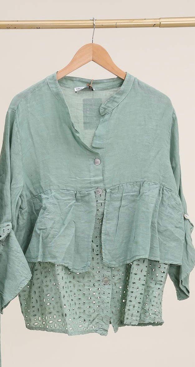 LÉA & LUC – Großhandel Hemd mit Button-down-Kragen – Damen – Hemd aus 100% Leinen REF. 1198635