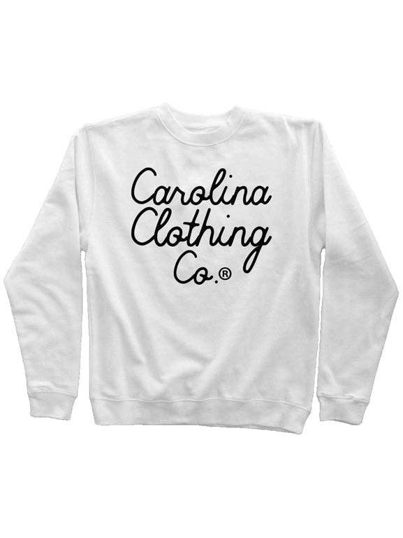 Signature black logo men & women top premium crew sweatshirt -3 color options for wholesale by Shop Carolina Clothing Co.