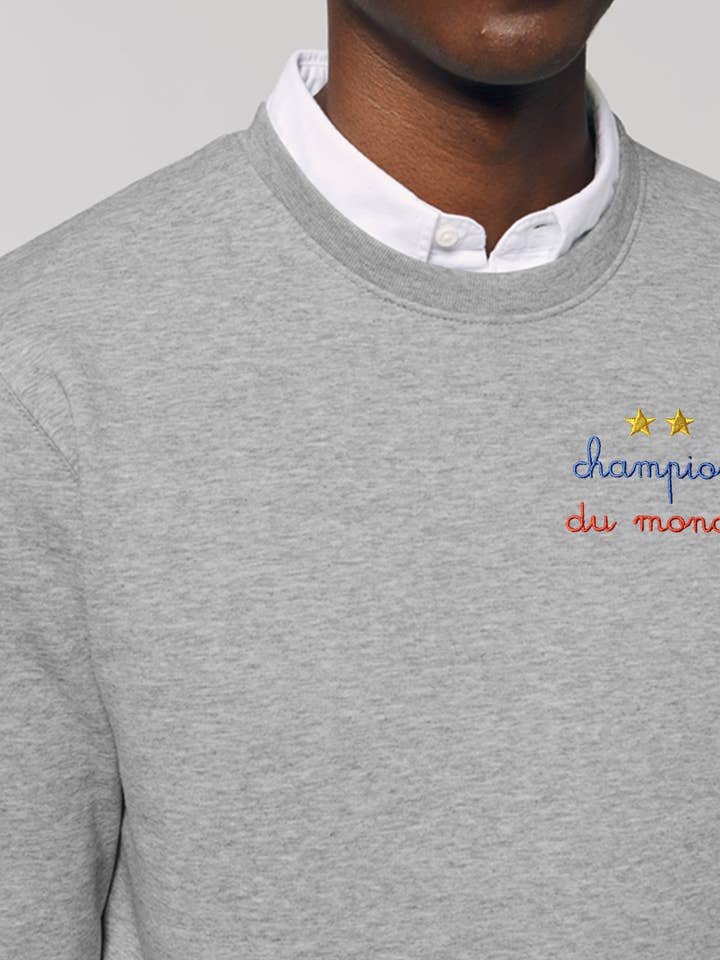 Verdensmester broderet sweatshirt for engroshandel hos Foot Dimanche
