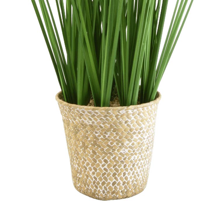 Candlelight Products Ltd – wholesale Artificial plant – Faux Tall Grass in Rattan Basket 49cm 4PK1