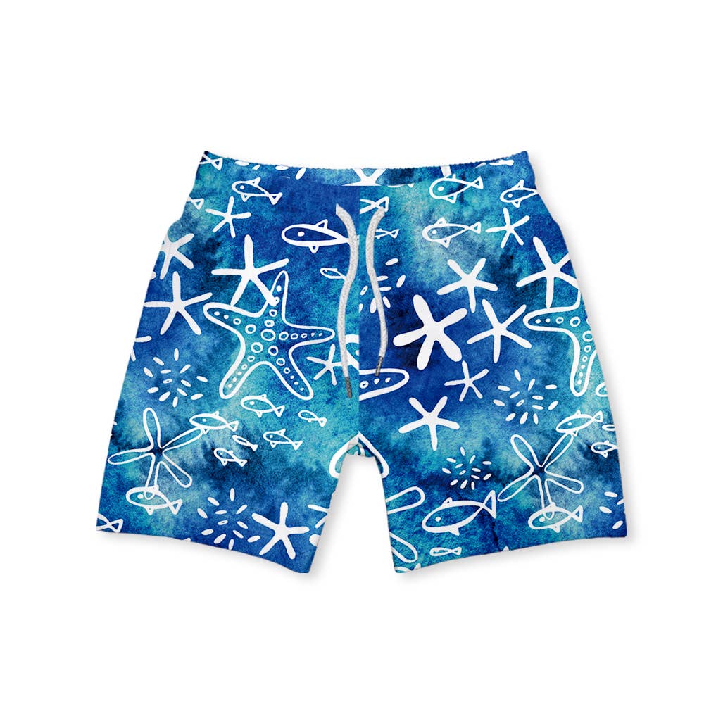Millie Loves Lily - Wholesale Swim Shorts - Kids - Boys Blue Underwater Swim Trunks0