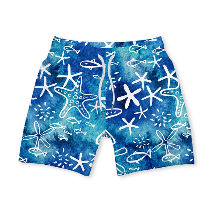 Millie Loves Lily - Wholesale Swim Shorts - Kids - Boys Blue Underwater Swim Trunks0