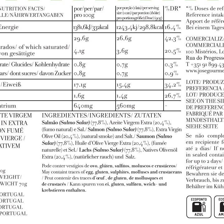 José Gourmet - Wholesale Tinned Fish - Jose Gourmet Smoked Salmon in Extra Virgin Olive Oil, 90g3