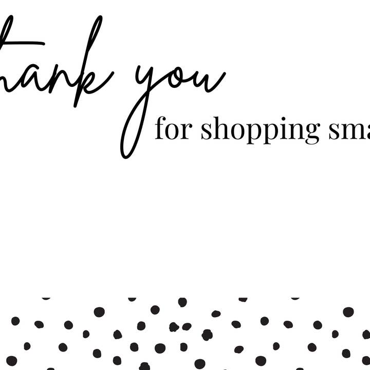 Small Biz Shipping Co - Wholesale Thank You Card - Black Polka Dot Thank You Insert Cards