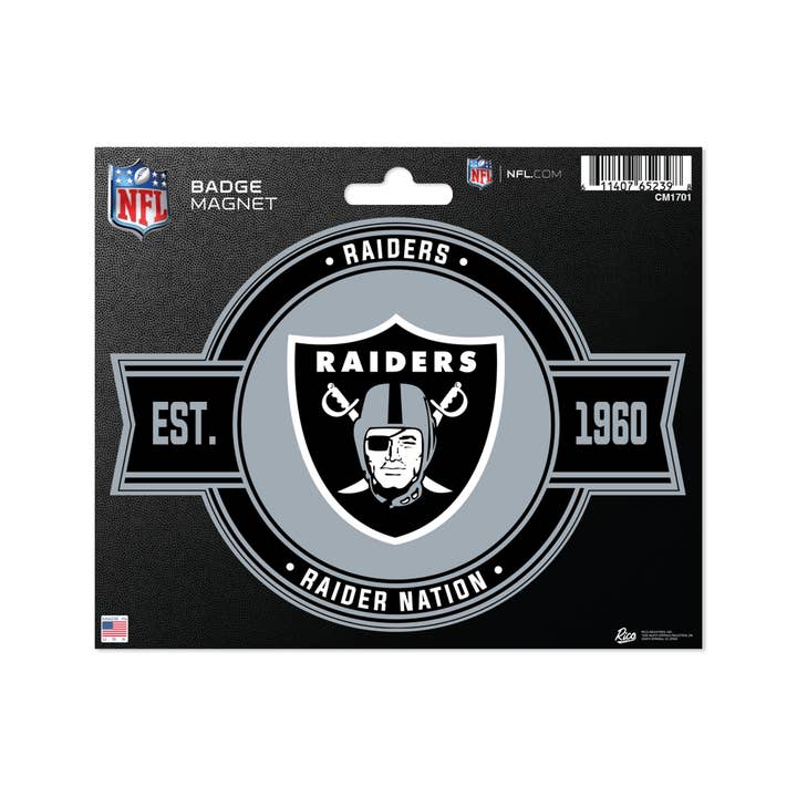 Rico Industries - Vente Breloque décorative pour voiture – unisexe - Aimant pour badge de voiture des Raiders de la NFL Las Vegas