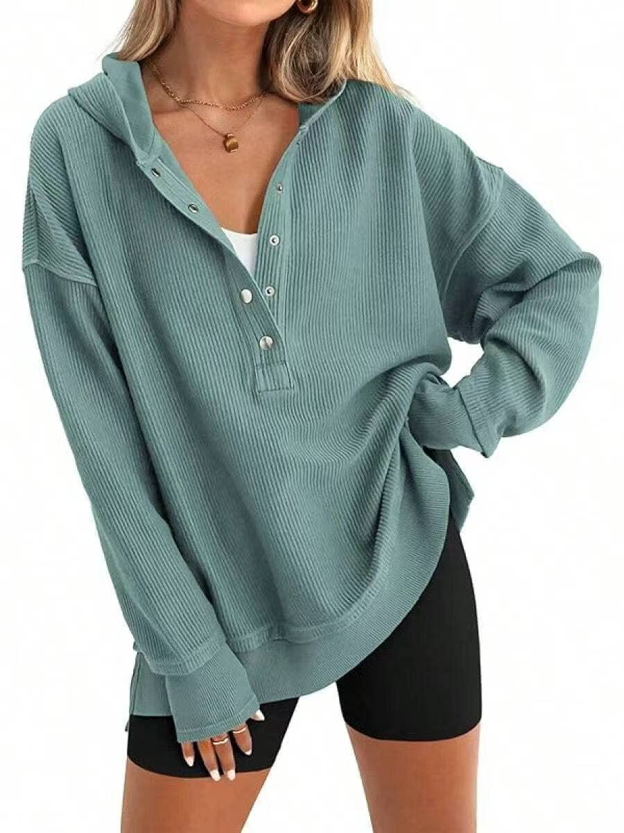 Masyal - Wholesale Hoodie - Women's - Hoodie Autumn Winter Solid Color Raglan Sleeve Sweatshirt3