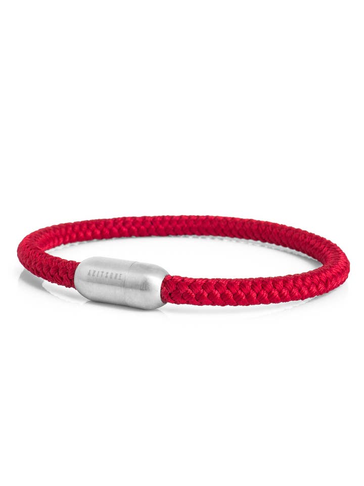 Silvus Nylon Bracelet - Matte Silver - Maroon for wholesale by Blackskies