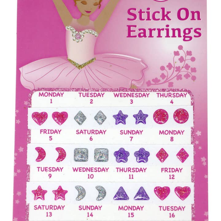 Pink Poppy - Wholesale Earrings – Kids - 30 Pairs Ballerina Stick On Earrings - (Pack Size: 12)1