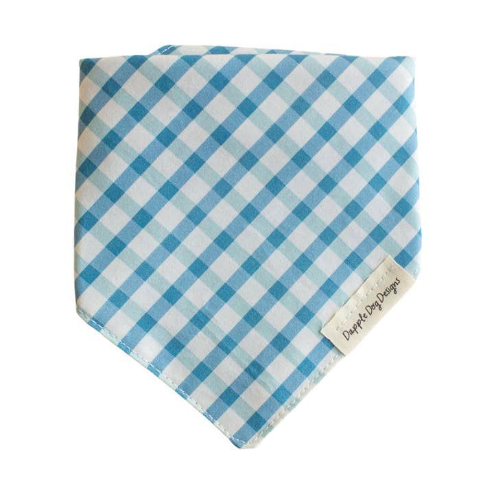 Blue Spring Plaid Bandana - Spring Everyday Dog Bandana for wholesale by Dapple Dog Designs