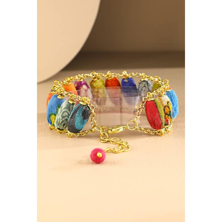 MULTI MUL Handmade Fabric Beaded Bracelet for wholesale on Faire2