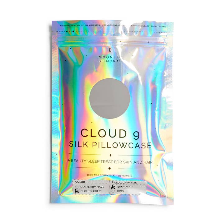 Cloud 9 zijden kussensloop - BEWOLKT GRIJS voor wholesale door Moonlit Skincare