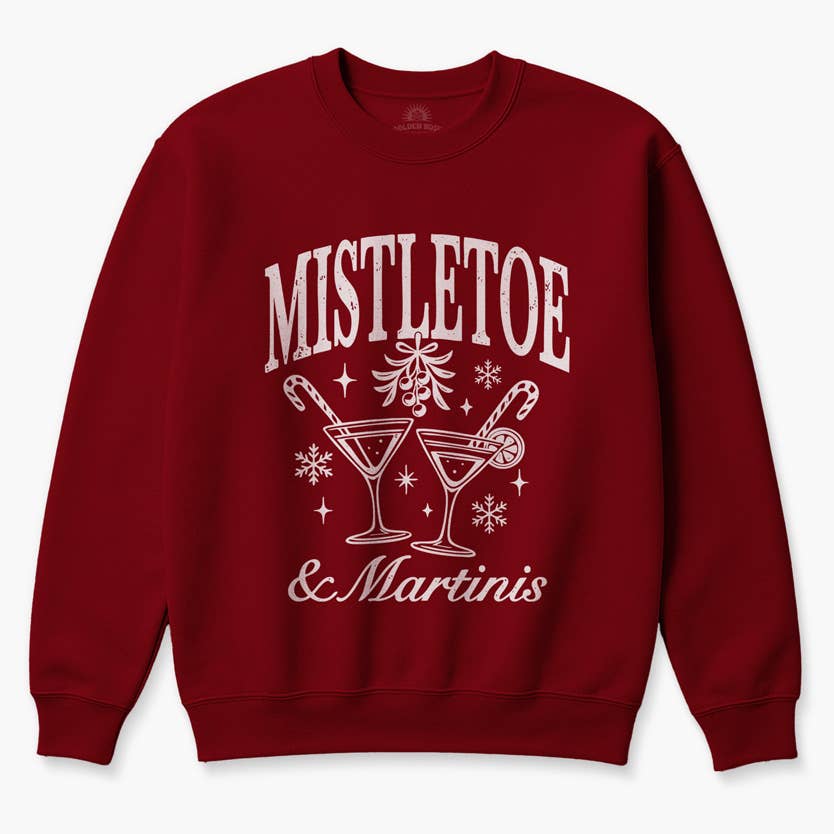 Golden Rose - Wholesale Graphic Sweatshirt - Women's - Mistletoe & Martinis Christmas Sweatshirt – Cozy Retro 5