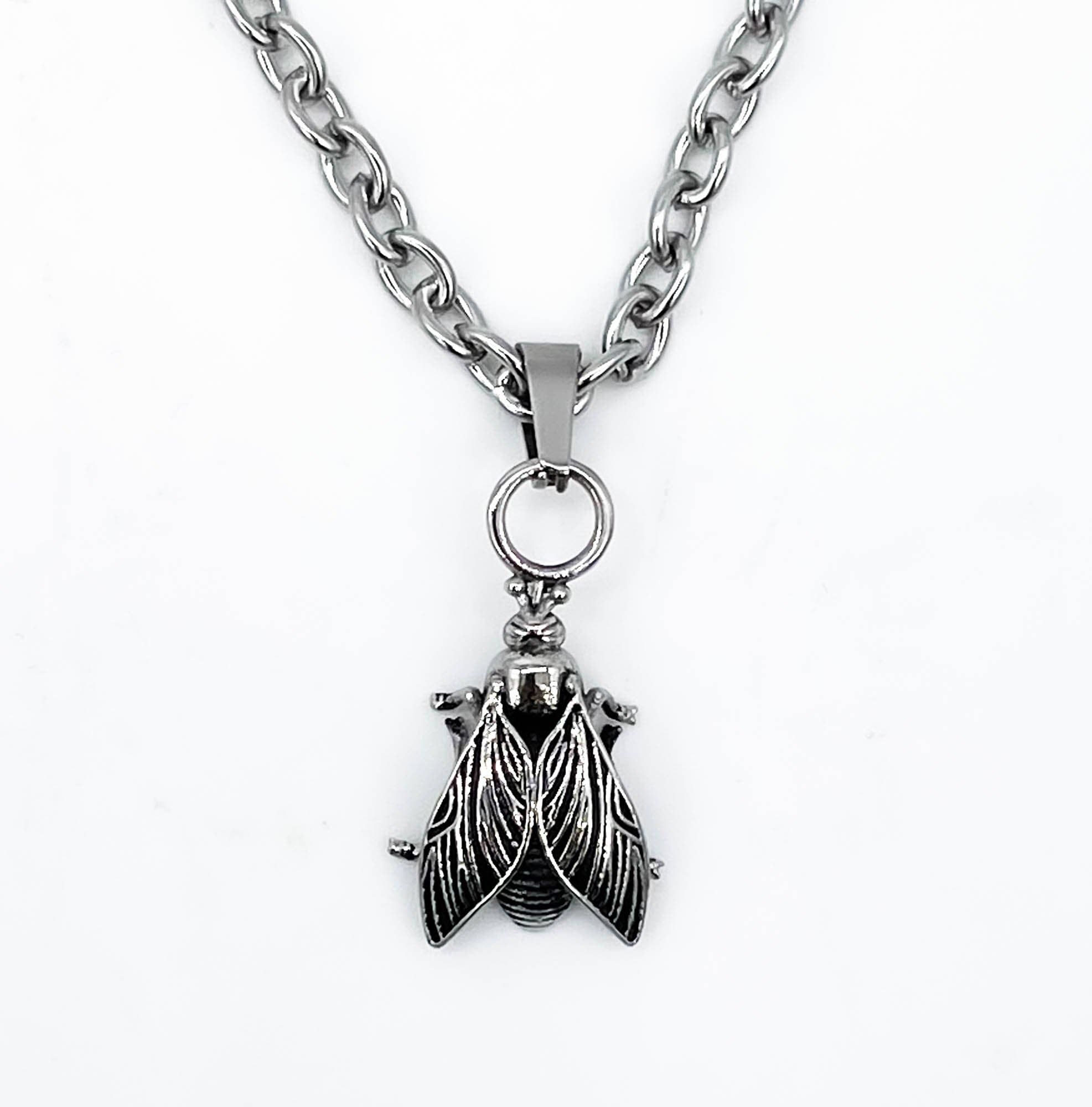 Mysticum Luna - Wholesale Pendant/Charm Necklace - Fly Necklace | Insect Necklace 18" Stainless Steel