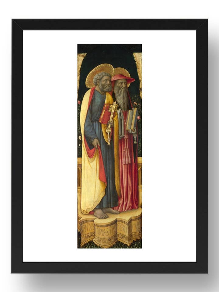 Antonio Vivarini e Giovanni d'Alemagna: Santos Pedro e Jerónimo, Póster em Moldura 17x13" (A3) por atacado de PERIOD PRINTS