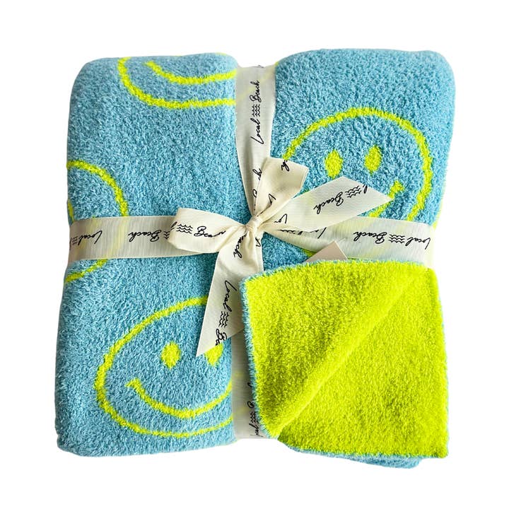 Local Beach - Wholesale Throw Blanket - Smiley Luxe Home Blanket
