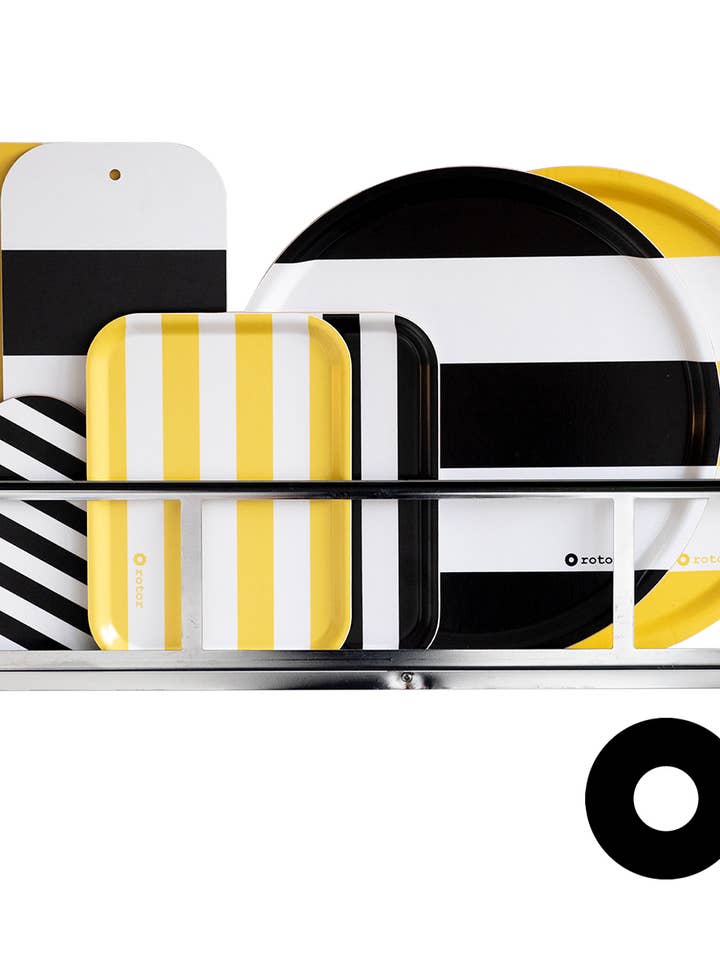Round tray “Stripes” for wholesale by Rotordesign AB