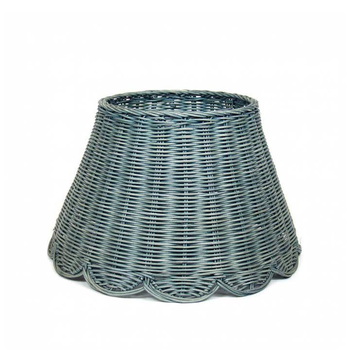 Maison Maison Design - Wholesale Lampshade - Rattan Lampshade (Scalloped in Aegean Teal)2