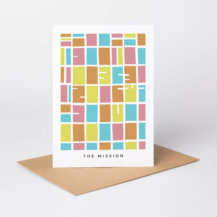 San Francisco - De Mission Minimalist Notecard voor wholesale door Faraway Places Paper