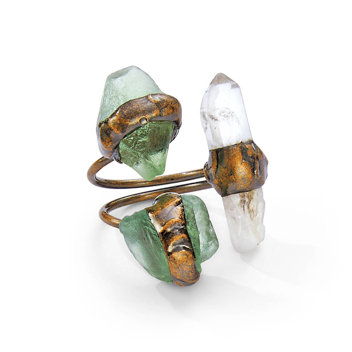 Pyramid Collection - Wholesale Cocktail/Statement Ring - Asymmetrical Oversized Gemstone Copper Ring