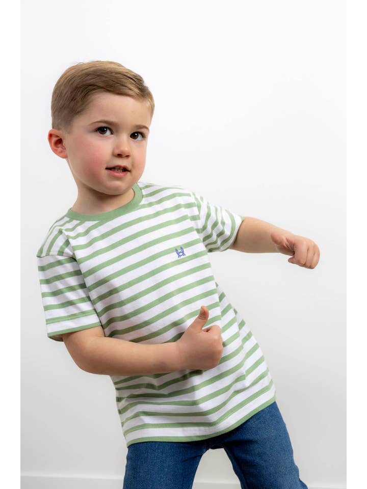 Custi Mikelo: Men's Clothing & Christmas Gifts - Vendita all'ingrosso Maglietta - Bambini - Maglietta a righe verde per bambini | Marsella2
