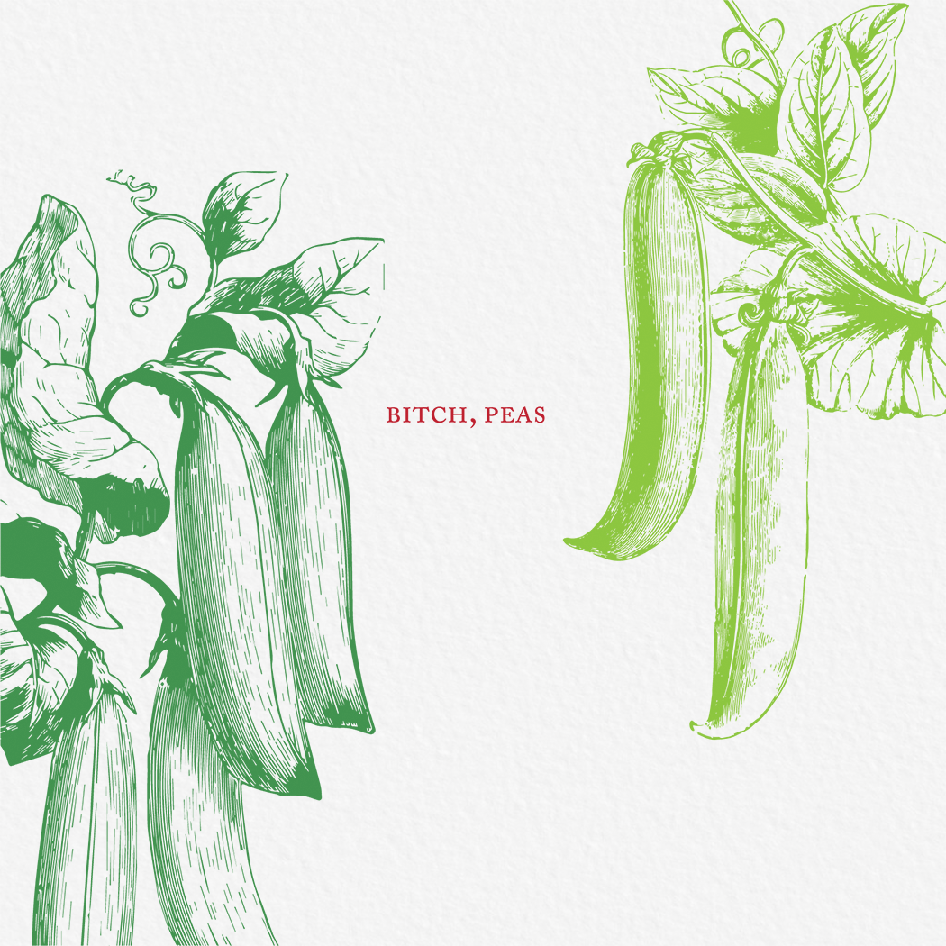 Ampersand M Studio – wholesale Vardagliga hälsningskort – Tik ärtor gratulationskort1